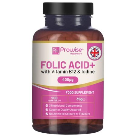 Folic Acid + With Vitamin B12 & Iodine (200 Tablets)