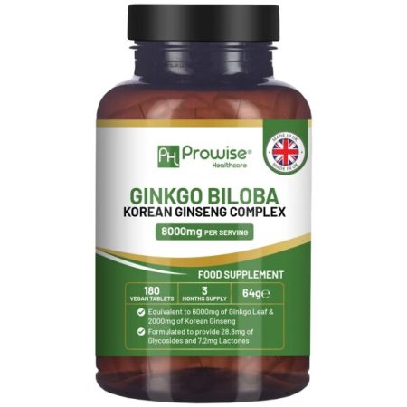 Ginkgo Biloba & Korean Ginseng Complex 8000mg (180 Tablets)